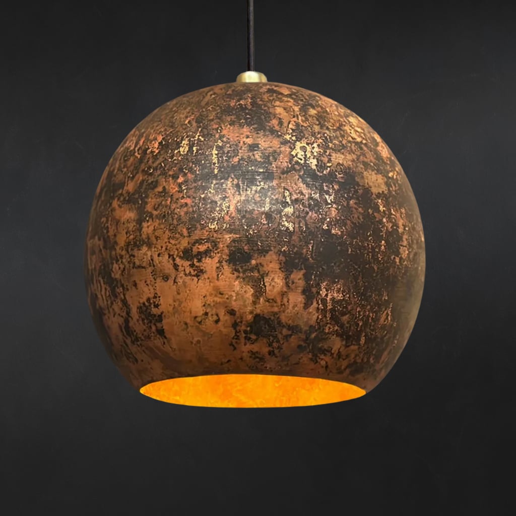 Rounded Organic Copper Pendant Light