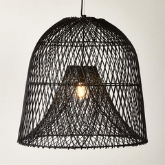 Nassa Large Black Rattan Pendant Light