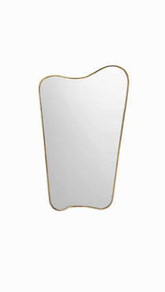 Varaudu Freeform Wall Mirror - Antique Brass Bathroom Mirror, Vanity Wall Decor