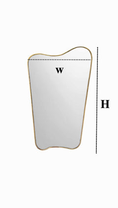 Varaudu Freeform Wall Mirror - Antique Brass Bathroom Mirror, Vanity Wall Decor