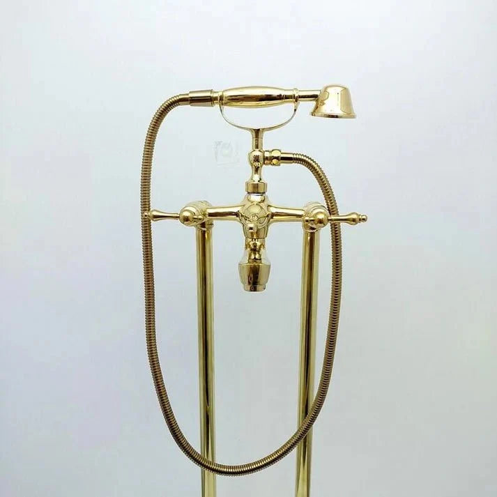 Antique Brass Bathtub Faucet with Hand Shower