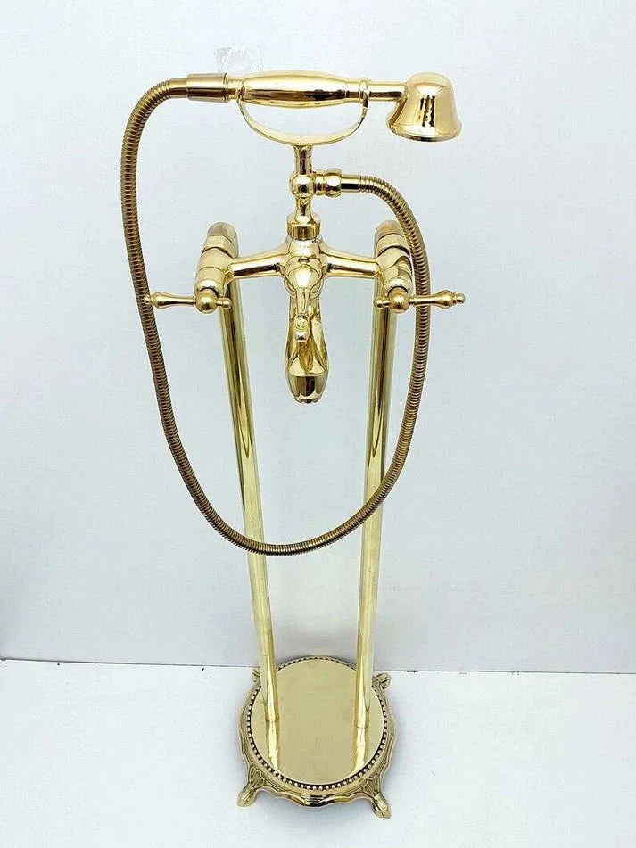 Antique Brass Bathtub Faucet with Hand Shower
