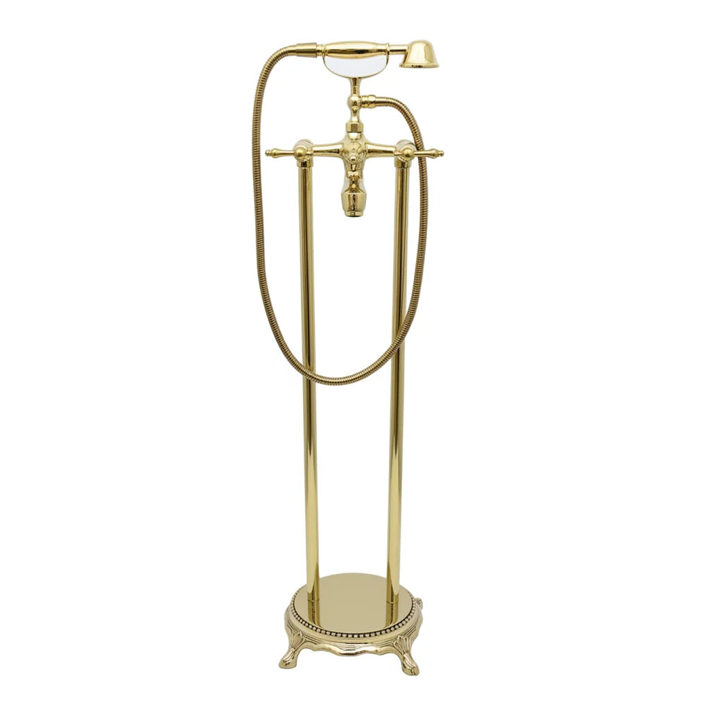 Antique Brass Bathtub Faucet with Hand Shower