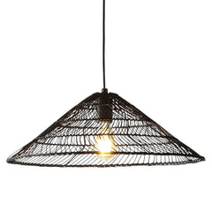 Nova Rattan Pendant Light Black Shade