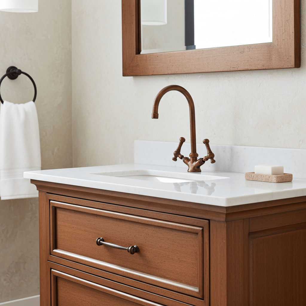 Oil Rubbed Bronze Bathroom Faucet – Vintage Gooseneck Vanity Sink Tap