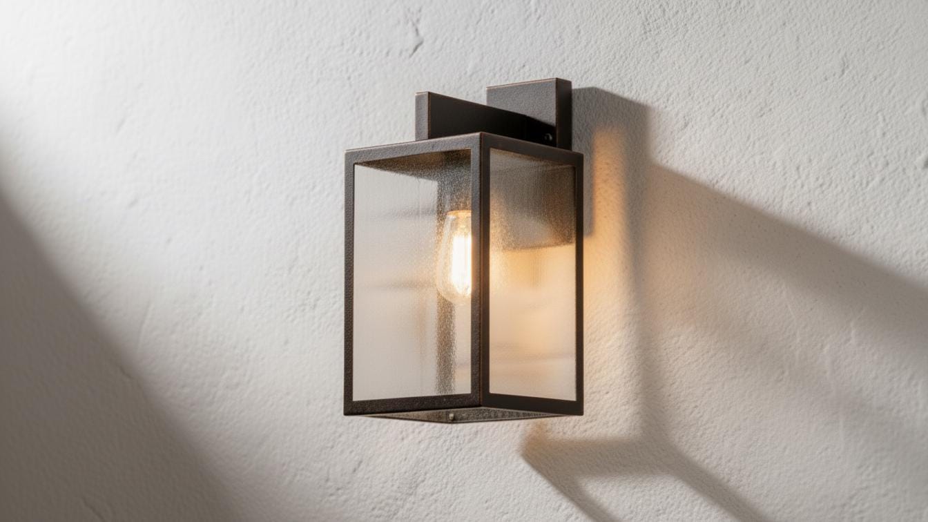 Oil Rubbed Copper Box Lantern - Dark Bronze Outdoor Wall Sconce