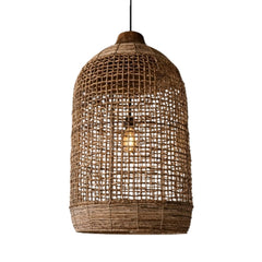 Oversized Cage Woven Pendant Light Rattan Shade