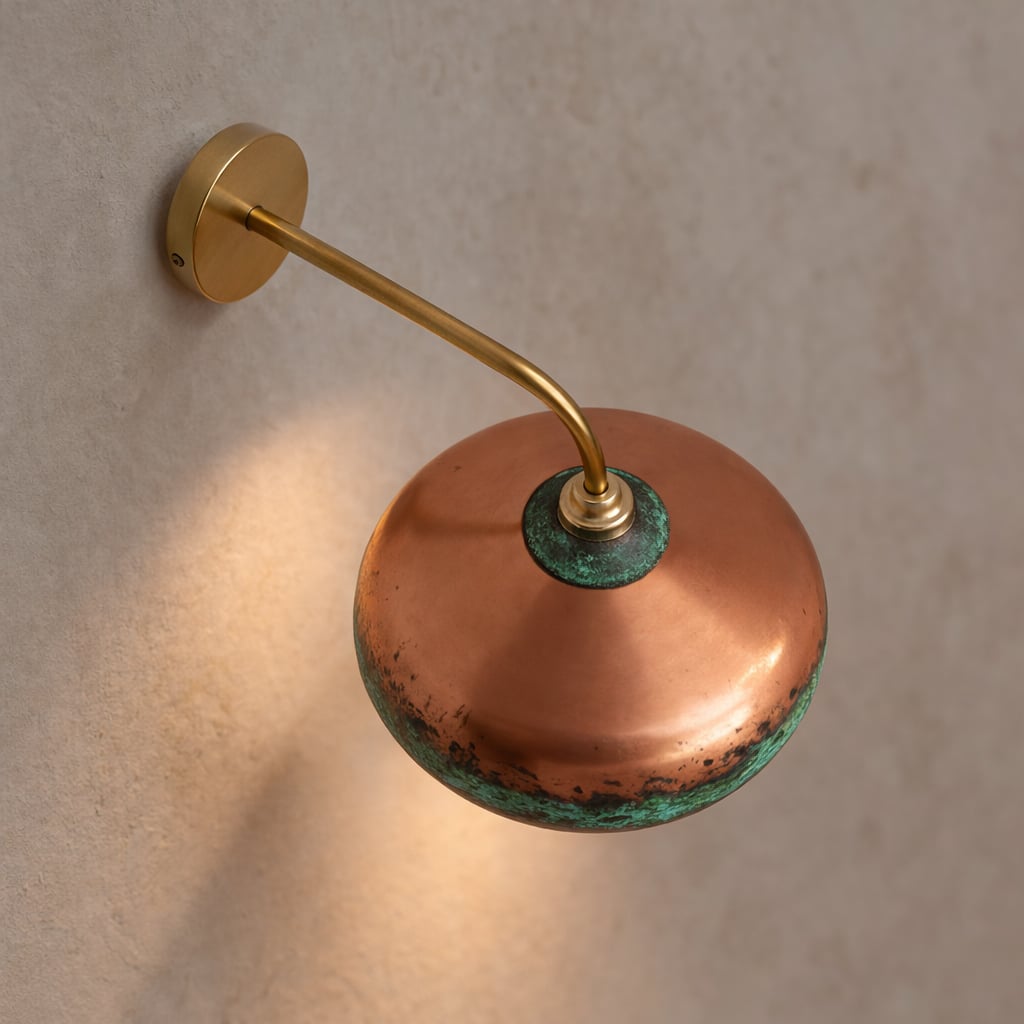Oxidized Dome Copper Wall Sconce