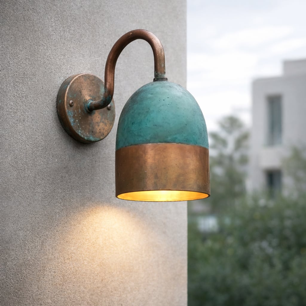 Patina Copper Dome Wall Sconce