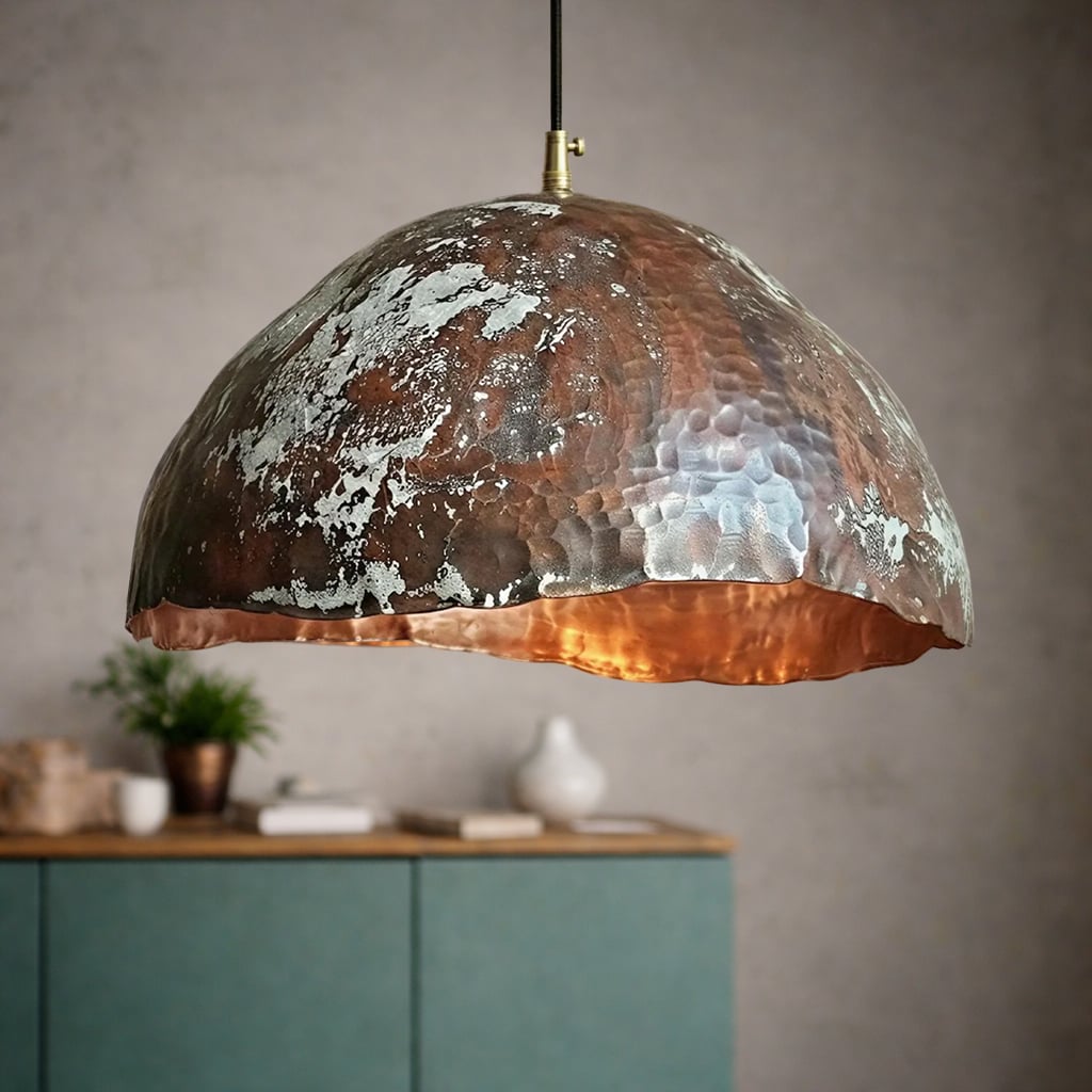 Hammered Copper Dome Pendant