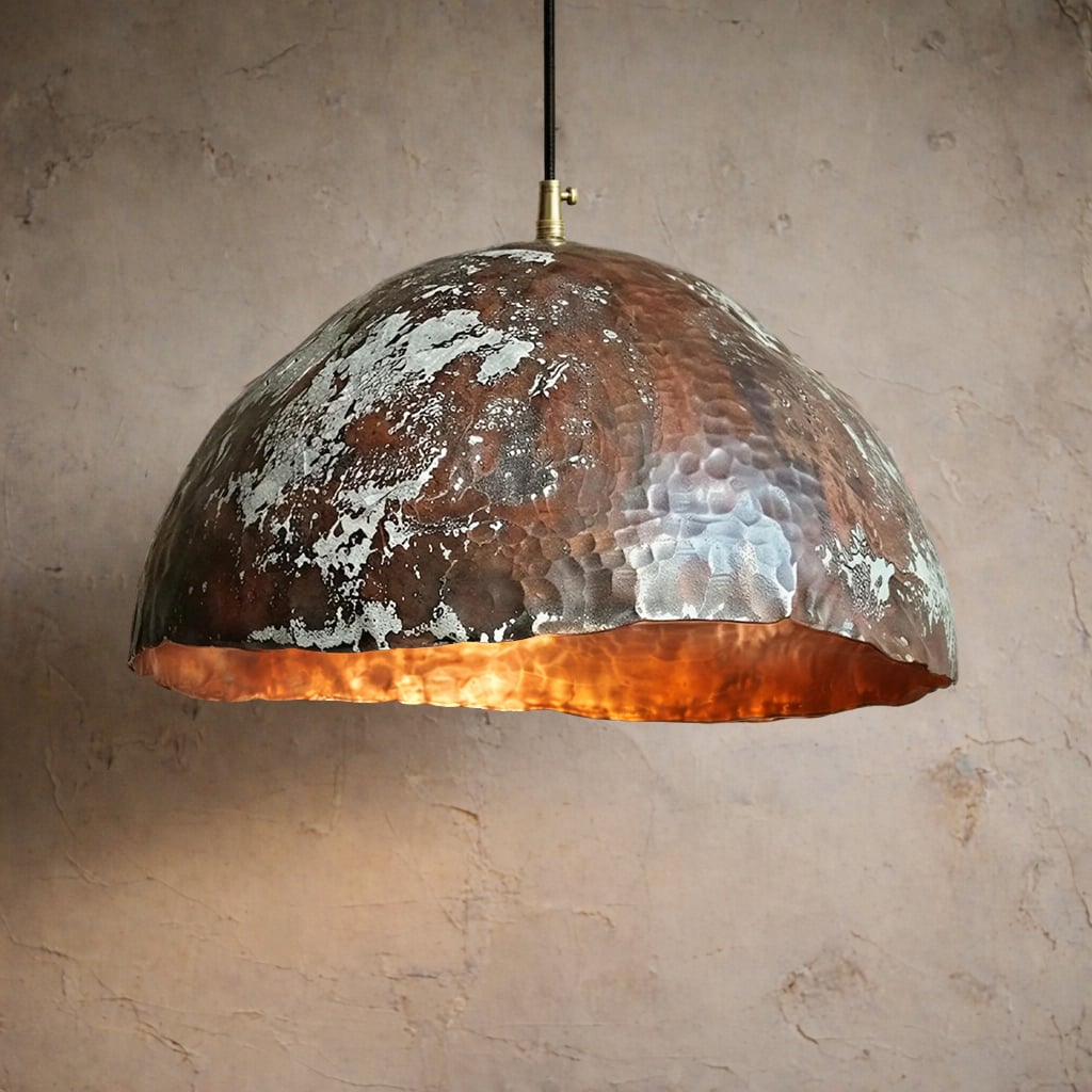 Hammered Copper Dome Pendant