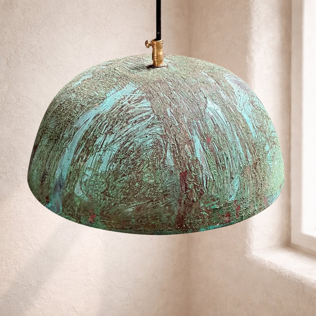 Textured Patina Copper Pendant Light