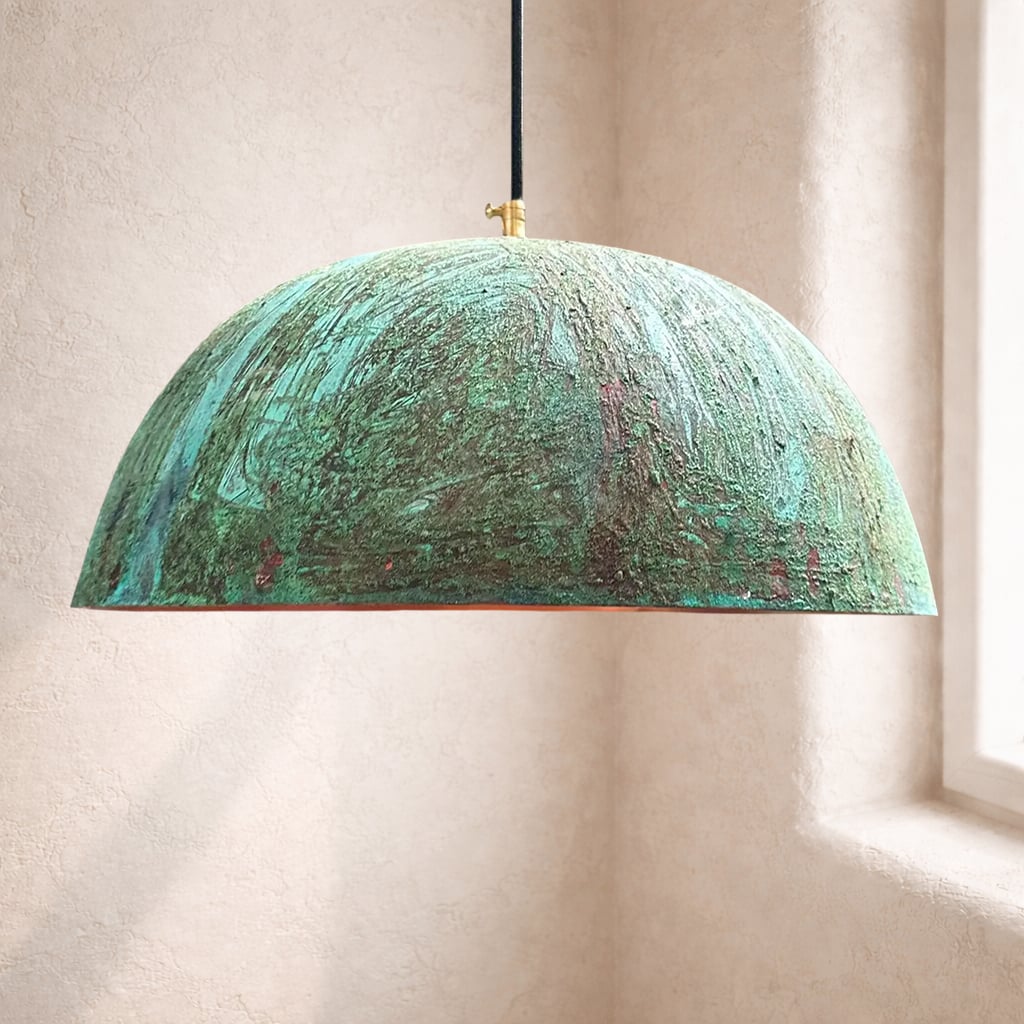 Textured Patina Copper Pendant Light