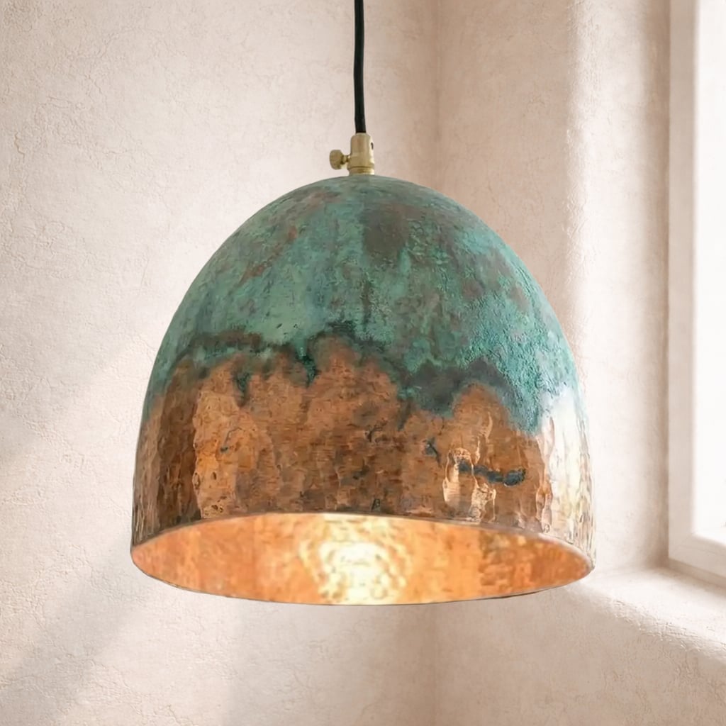 Two Tone Oxidized Copper Pendant Light