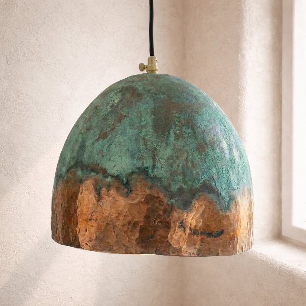 Two Tone Oxidized Copper Pendant Light