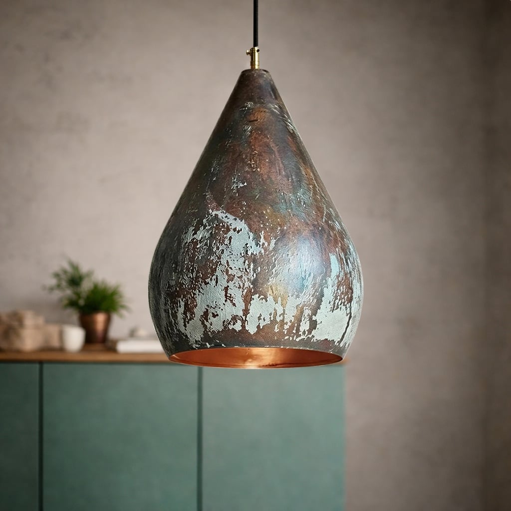 Teardrop Patina Copper Pendant