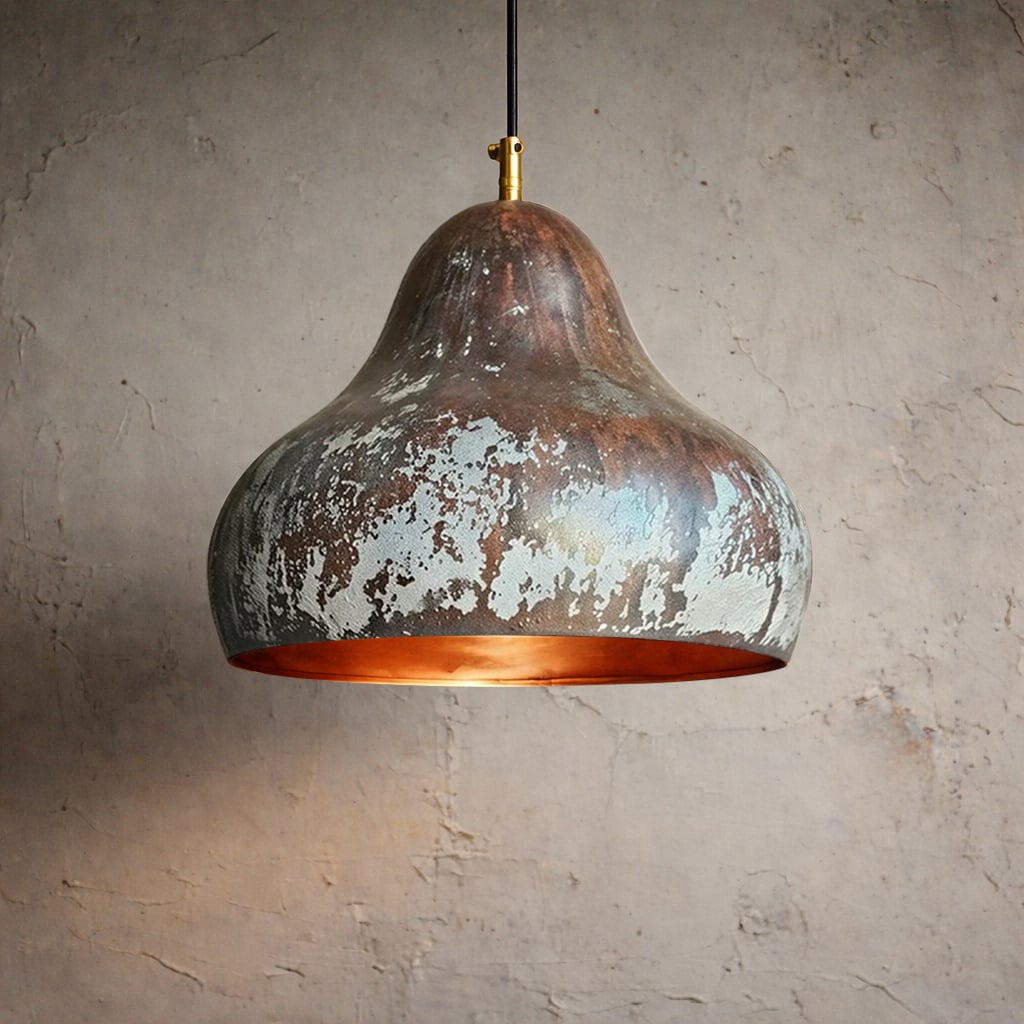 Patinated Copper Pendant Light
