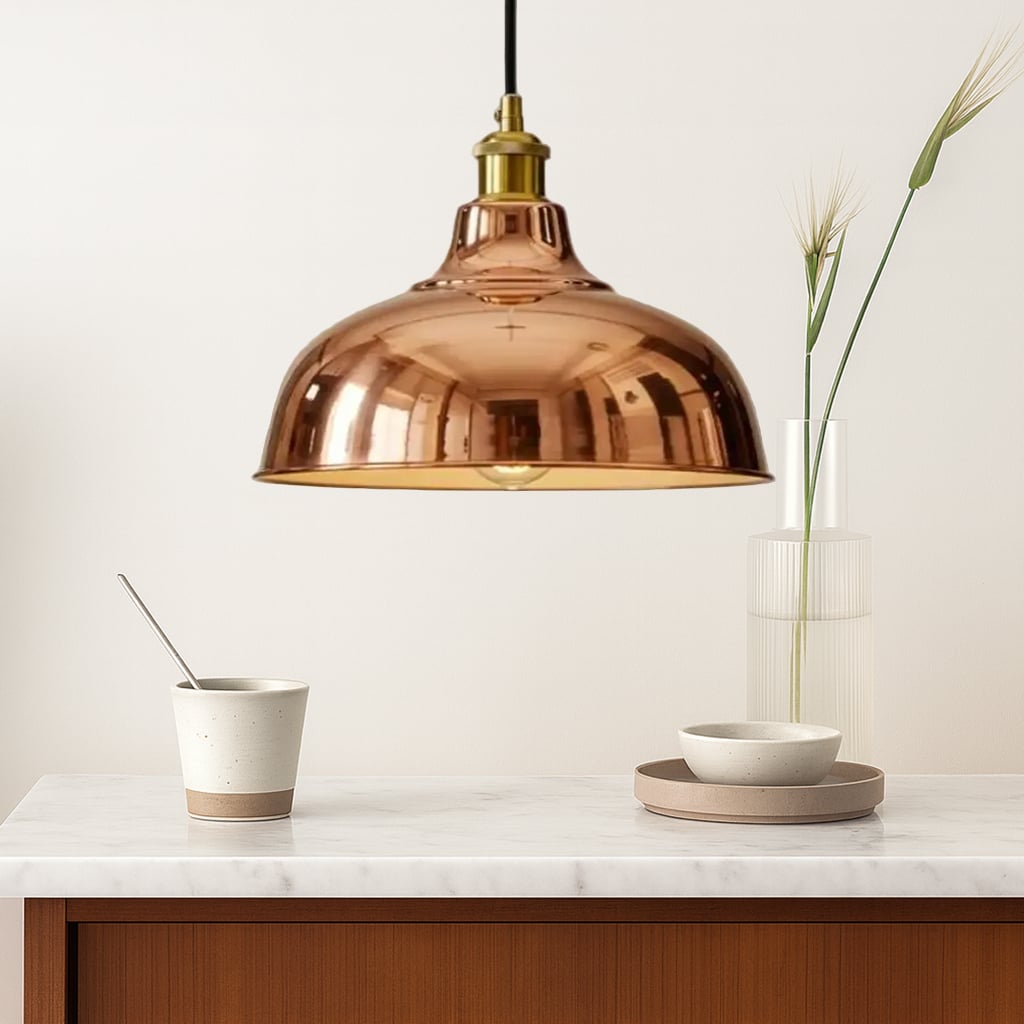 Polished Copper Pendant Light