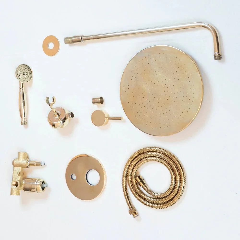 Luxury Concealed Shower System with Brass Shower Fixtures and Head
