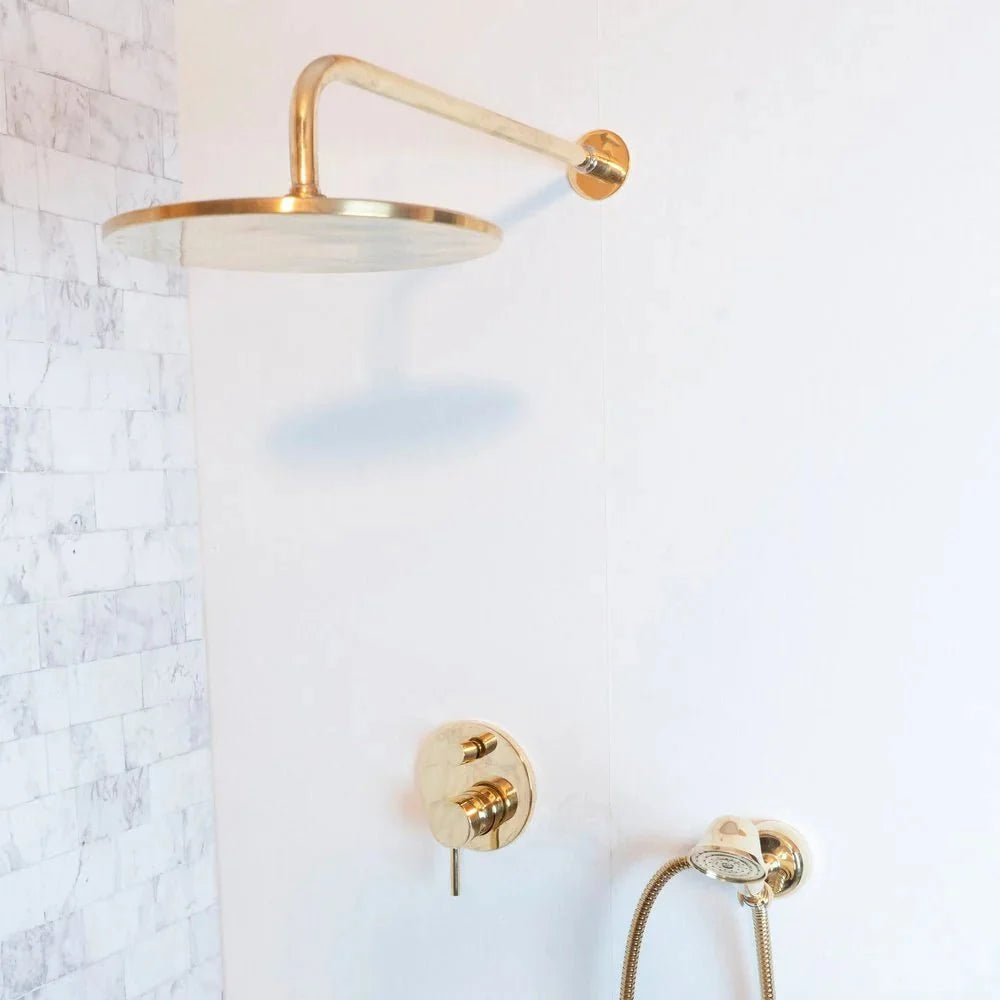 Luxury Concealed Shower System with Brass Shower Fixtures and Head