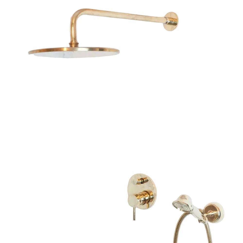 Luxury Concealed Shower System with Brass Shower Fixtures and Head