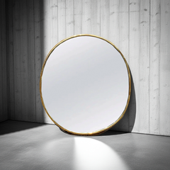 Varaudu Antique Brass Mirror Handmade Oval Golden Wall Mirror 369099912 - Antique Brass Bathroom Mirror, Vanity Wall Decor