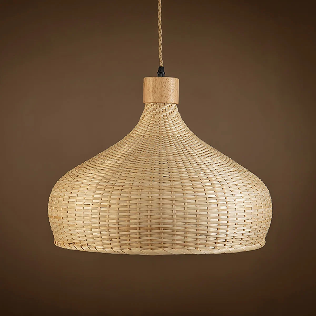 Rasa Bamboo Wicker Dome Pendant Light