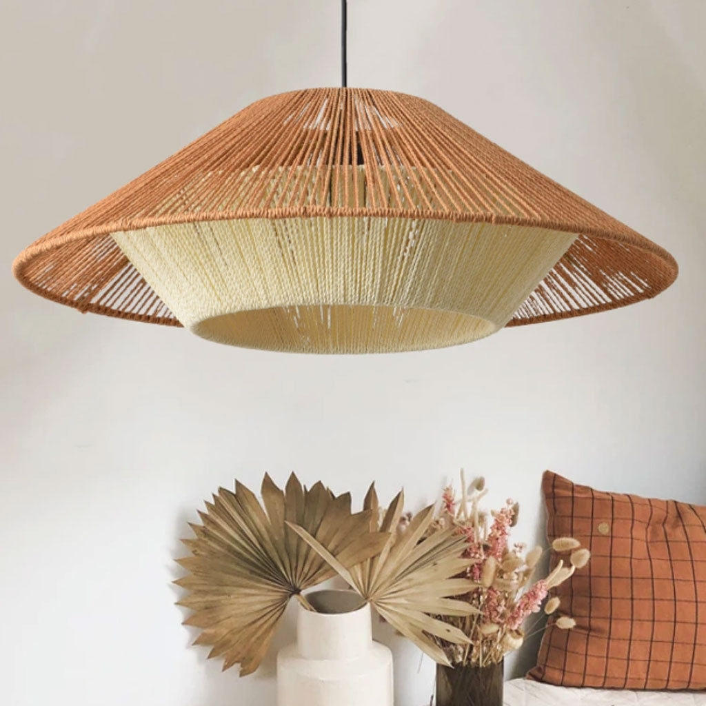 Vintage Wabi Sabi Hemp Rope Pendant Light