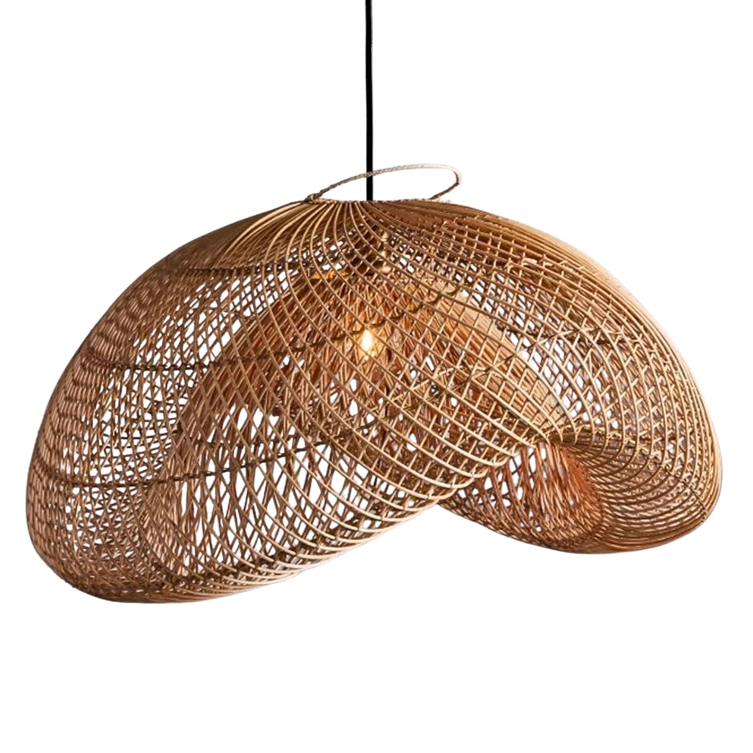 Rattan Wave Pendant Light