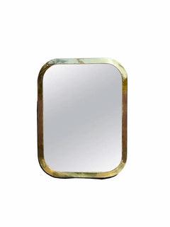 Varaudu Gold Brass Rectangle Mirror 369099692 - Antique Brass Bathroom Mirror, Vanity Wall Decor