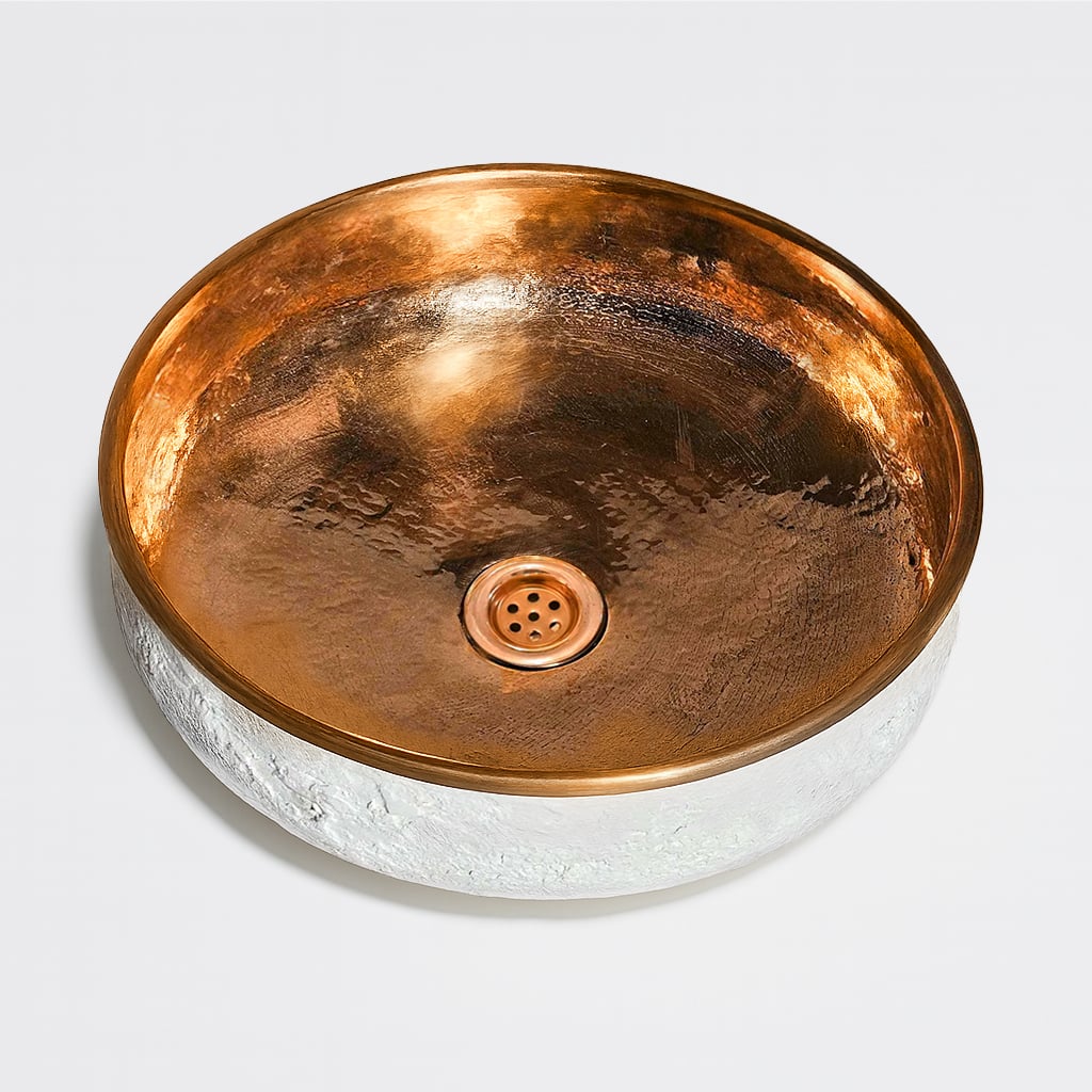 Hammered Round Copper Basin