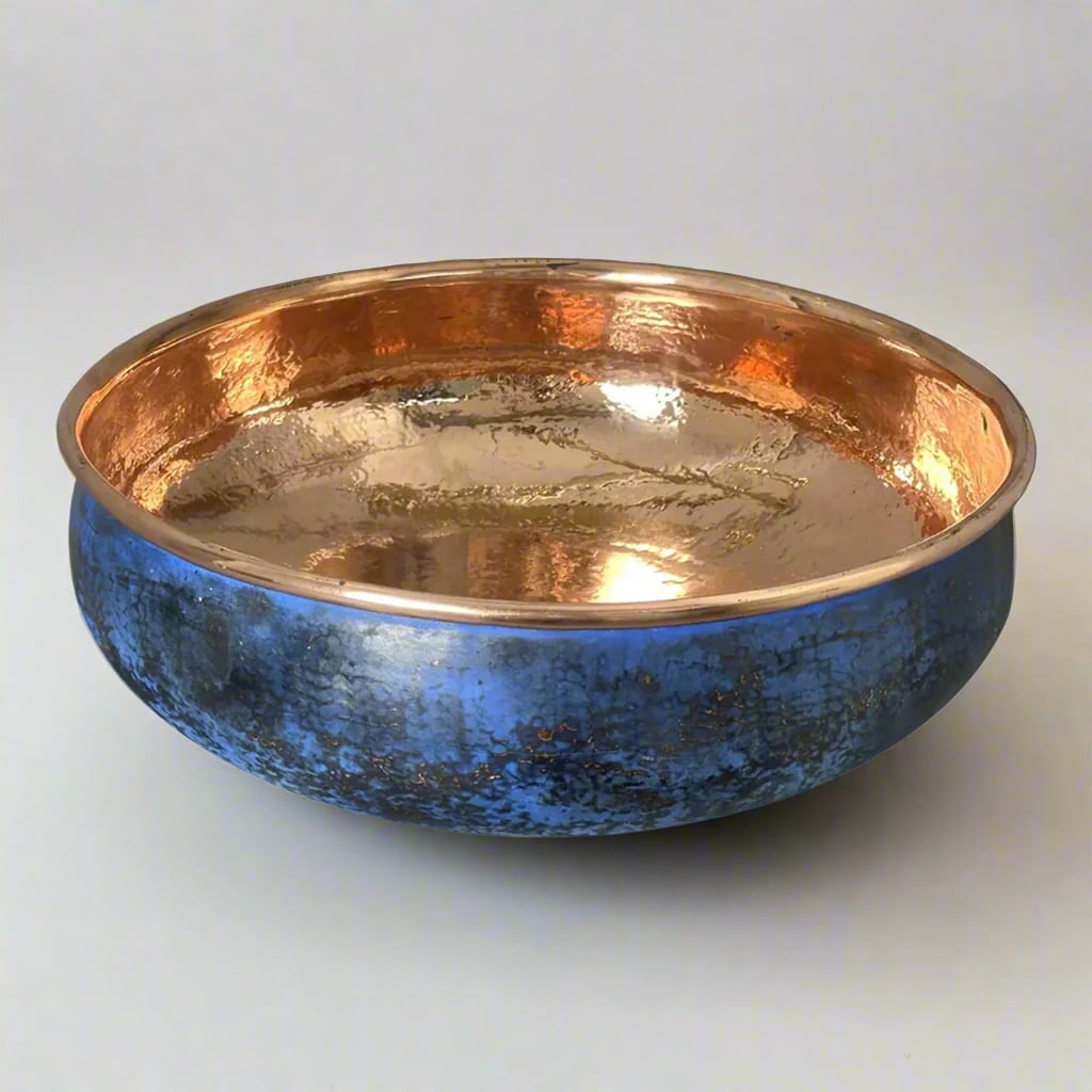 Copper Countertop Basin Blue Patina