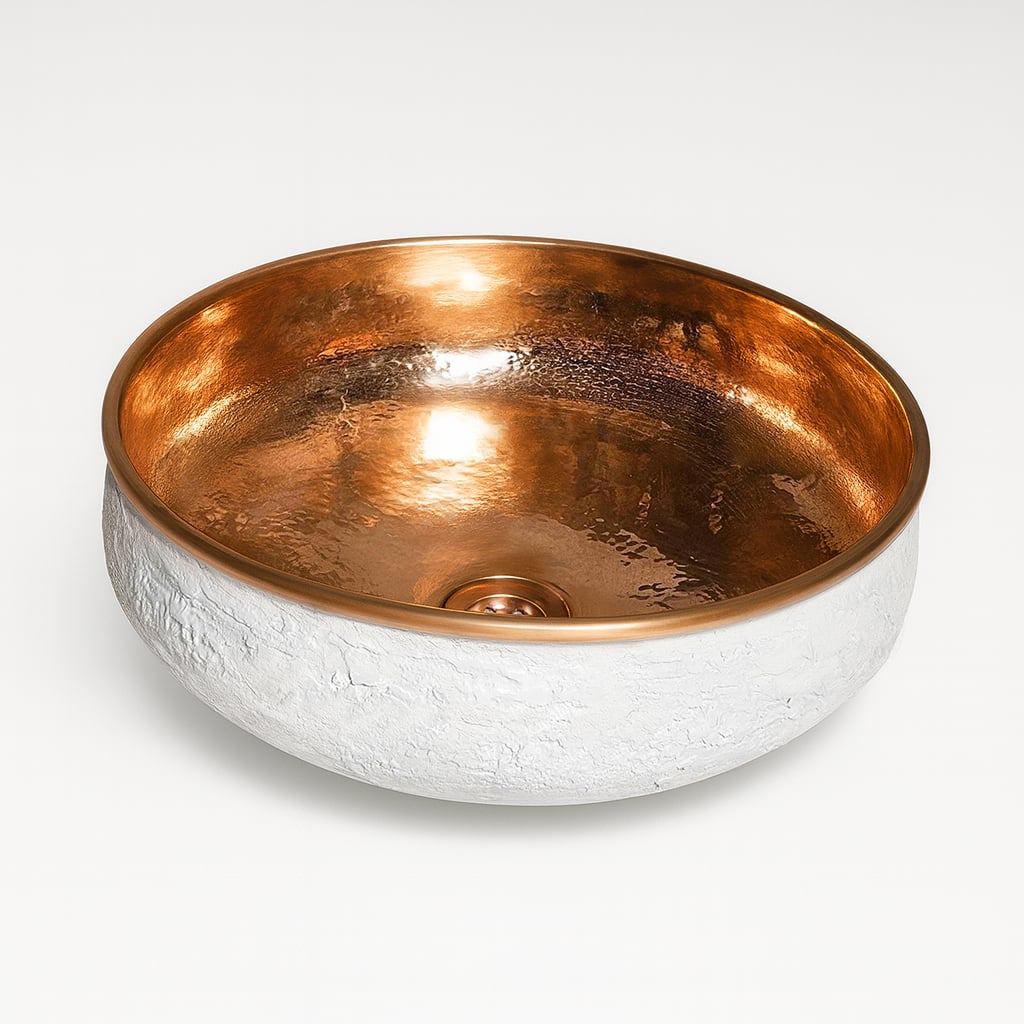 Hammered Round Copper Basin