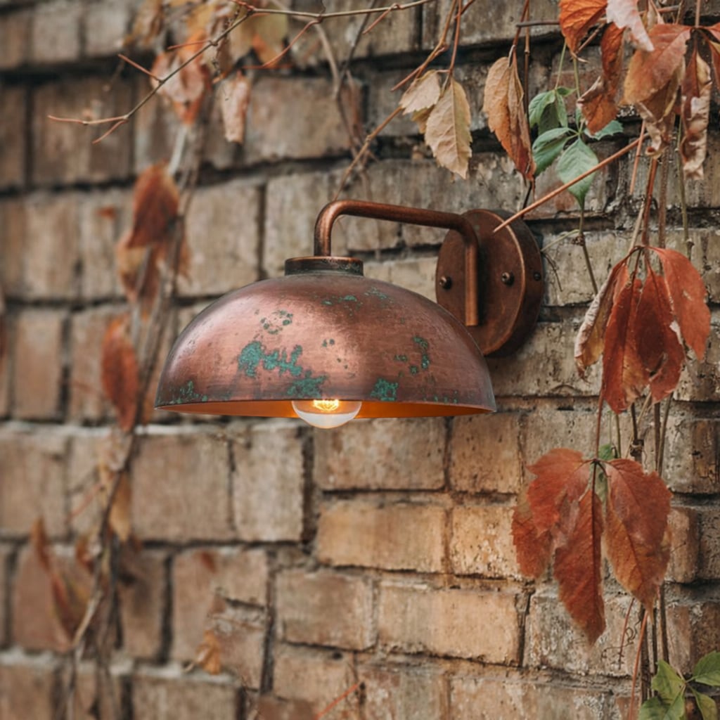Rustic Copper Outdoor Wall Light