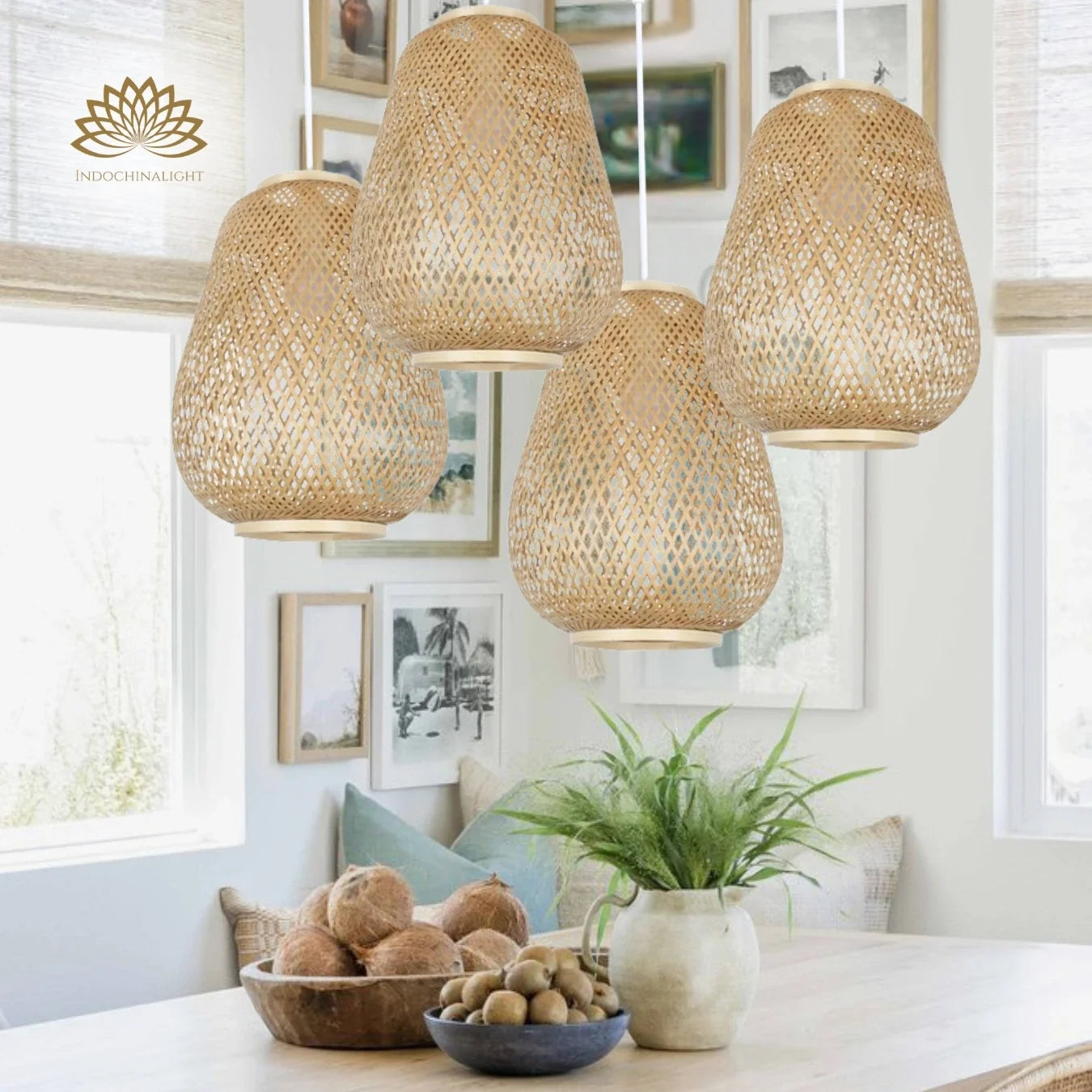 Bambuvalaisin Lauha Bamboo Woven Pendant Light Shade