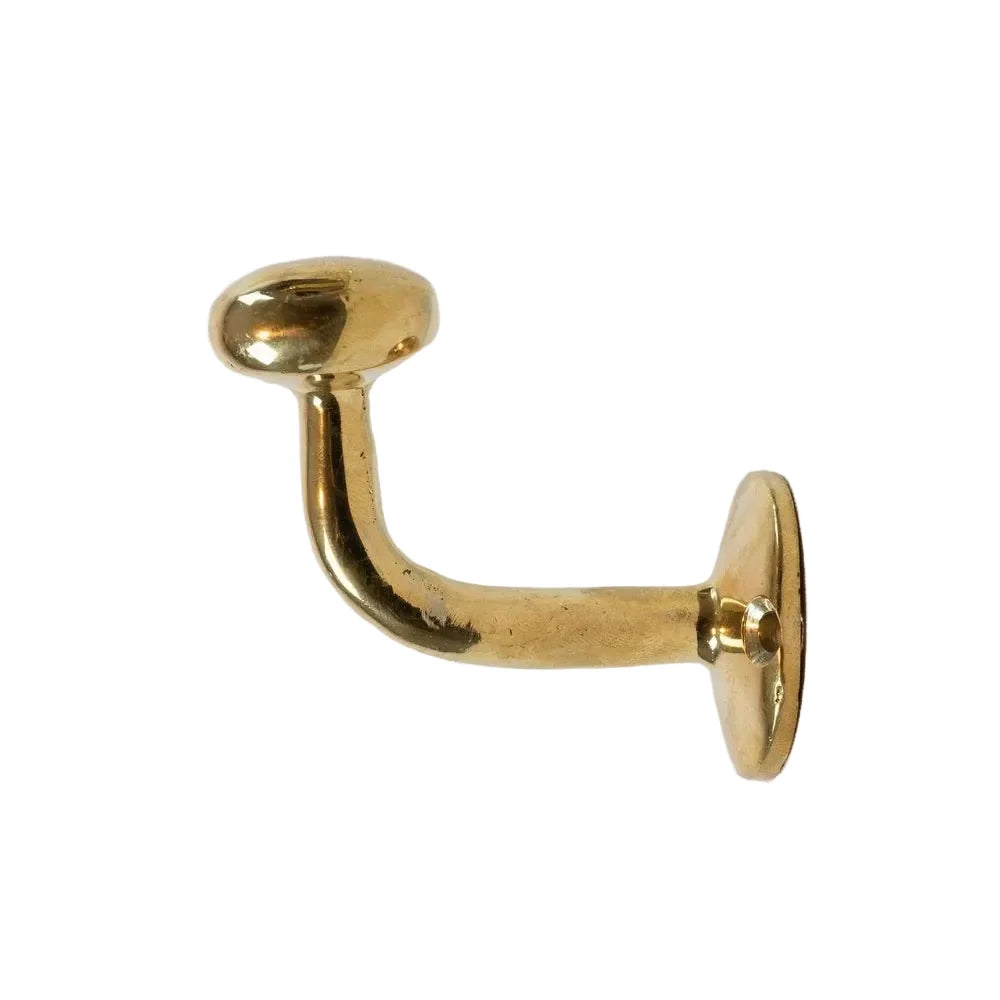 Set of Handcrafted Unlacquered Brass Hooks For Wall