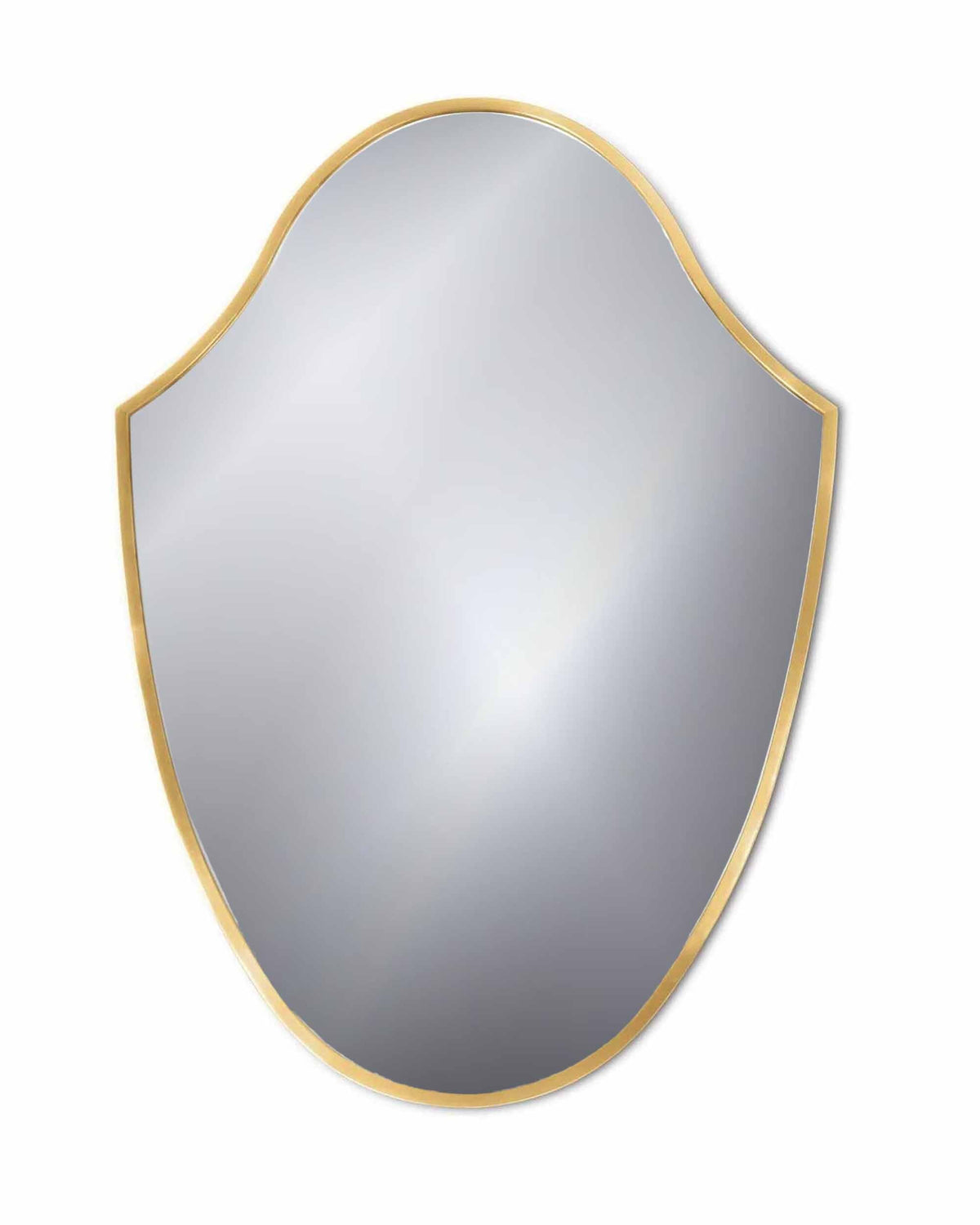 Varaudu Italian Shield Form Brass Wall Mirrors - Antique Brass Bathroom Mirror, Vanity Wall Decor