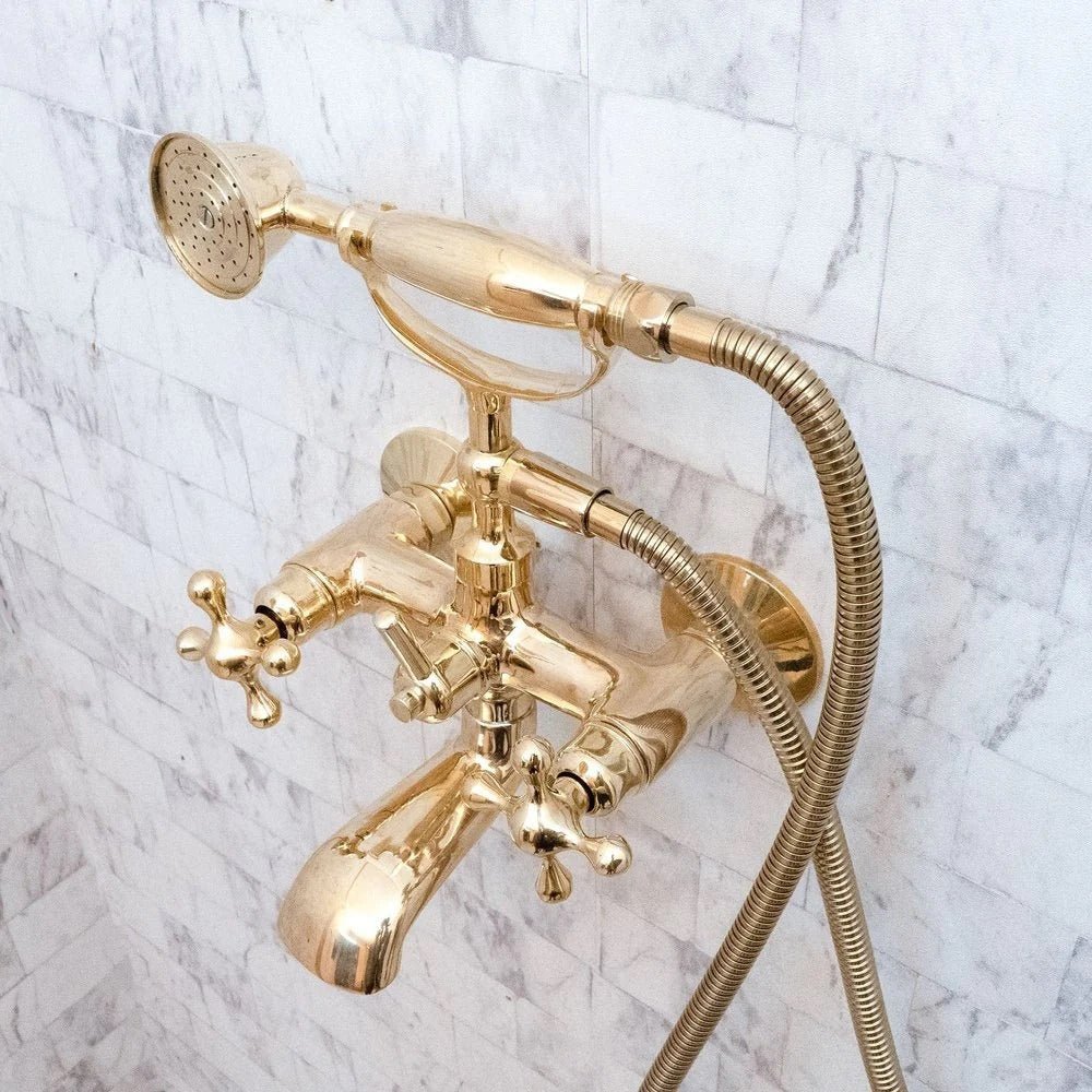 Luxury Vintage Wall-Mounted Shower with Brass Shower Mixer