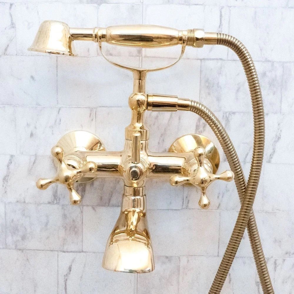 Luxury Vintage Wall-Mounted Shower with Brass Shower Mixer