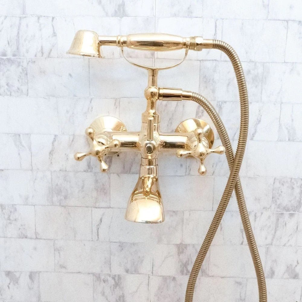Luxury Vintage Wall-Mounted Shower with Brass Shower Mixer
