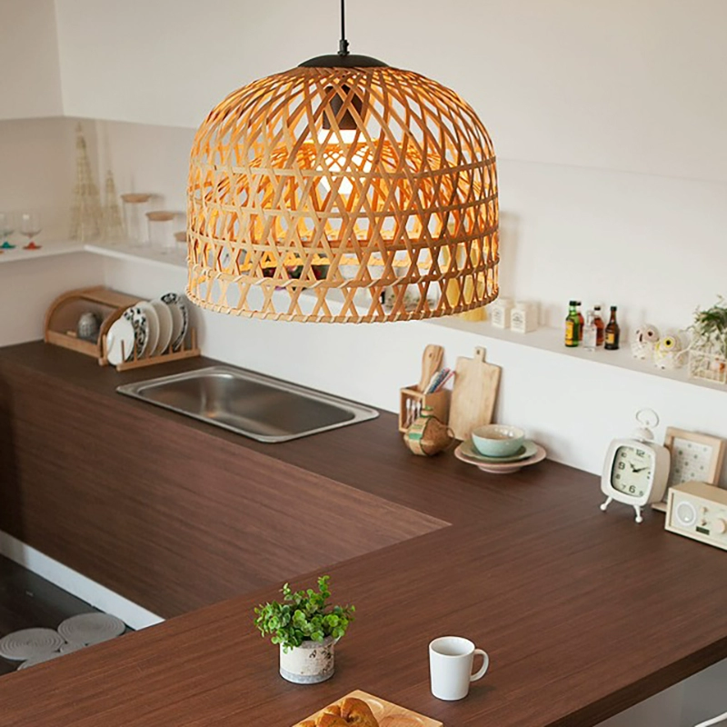 Shuangz Bamboo Woven Dome Pendant Light