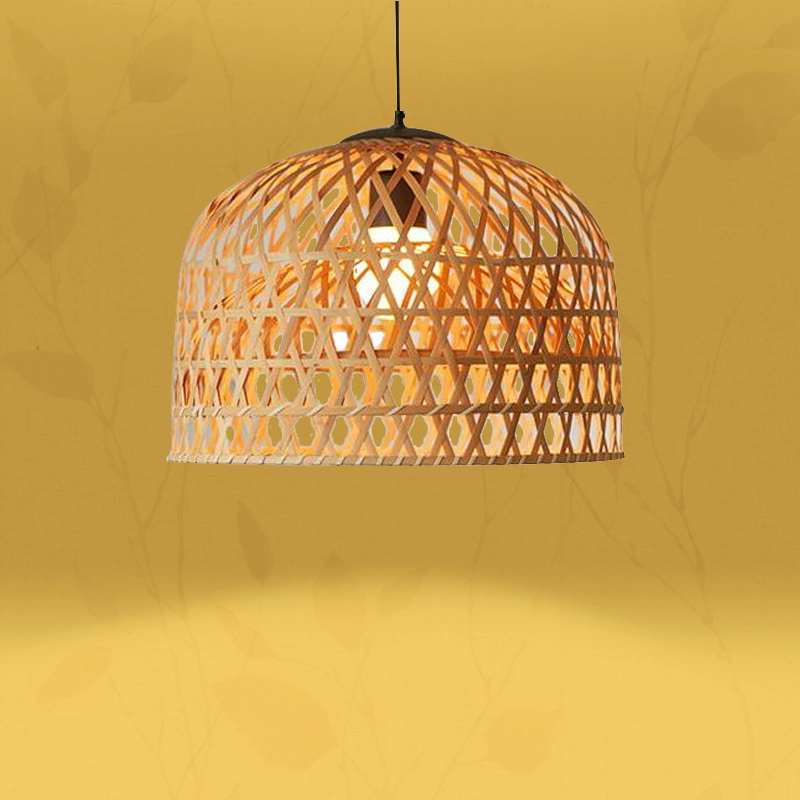 Shuangz Bamboo Woven Dome Pendant Light