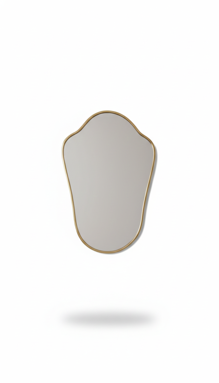 Varaudu Brass Wall Mirror Italian Shield Antique Unlacquered Brass Mirror 369099708 - Antique Brass Bathroom Mirror, Vanity Wall Decor