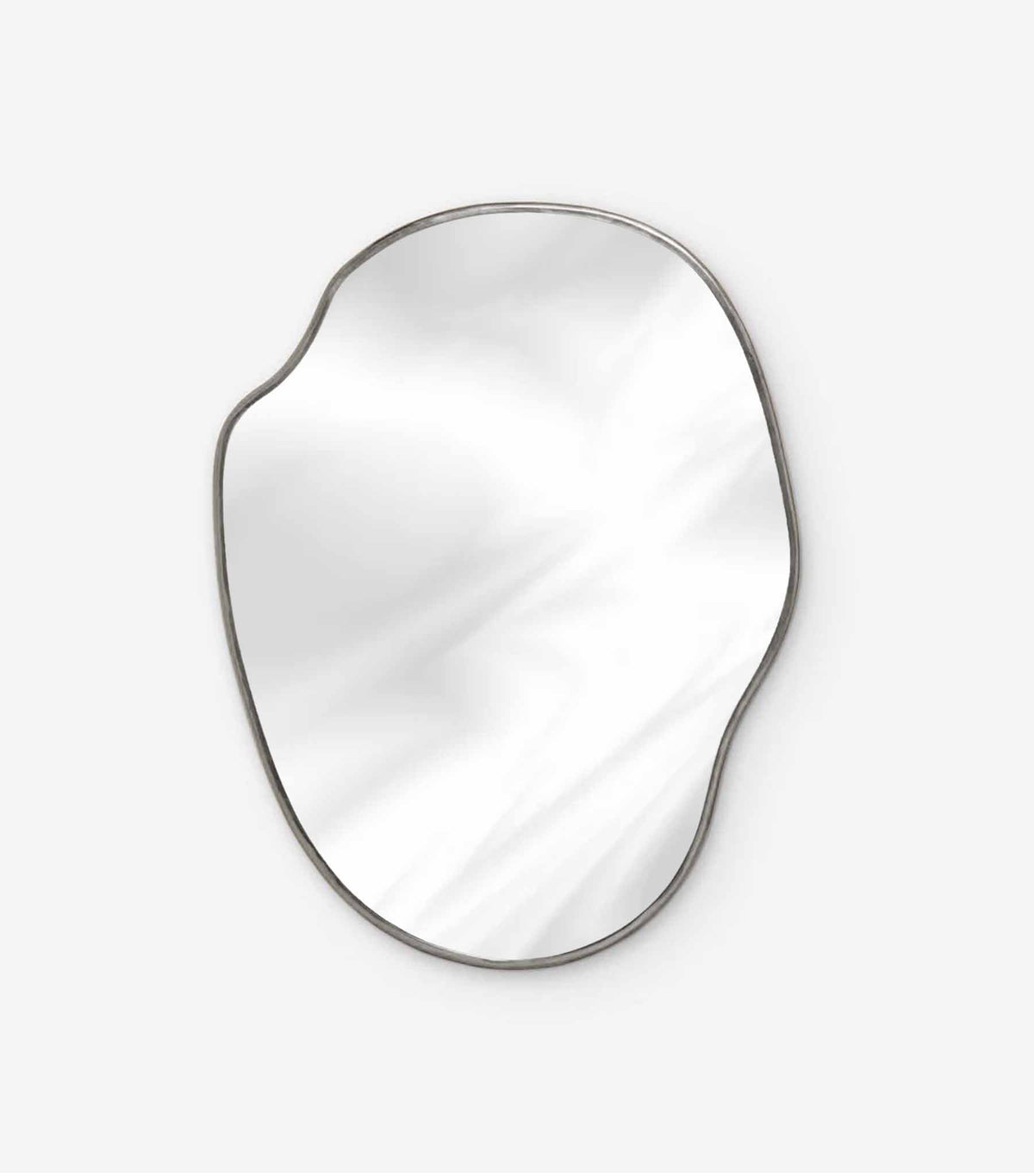 Varaudu Gold Framed Asymmetrical Mirror - Antique Brass Bathroom Mirror, Vanity Wall Decor