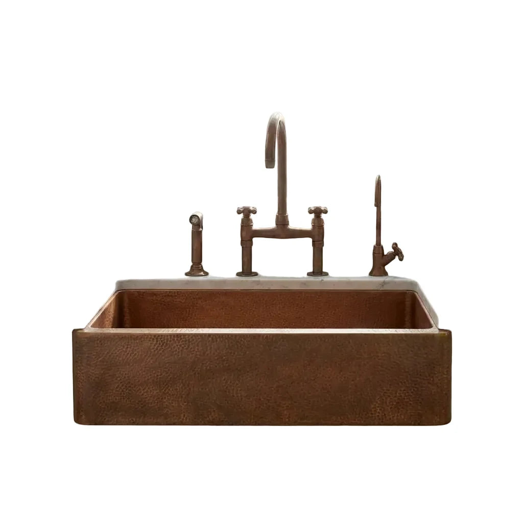 Single Apron Copper Farmhouse Sink -Lona