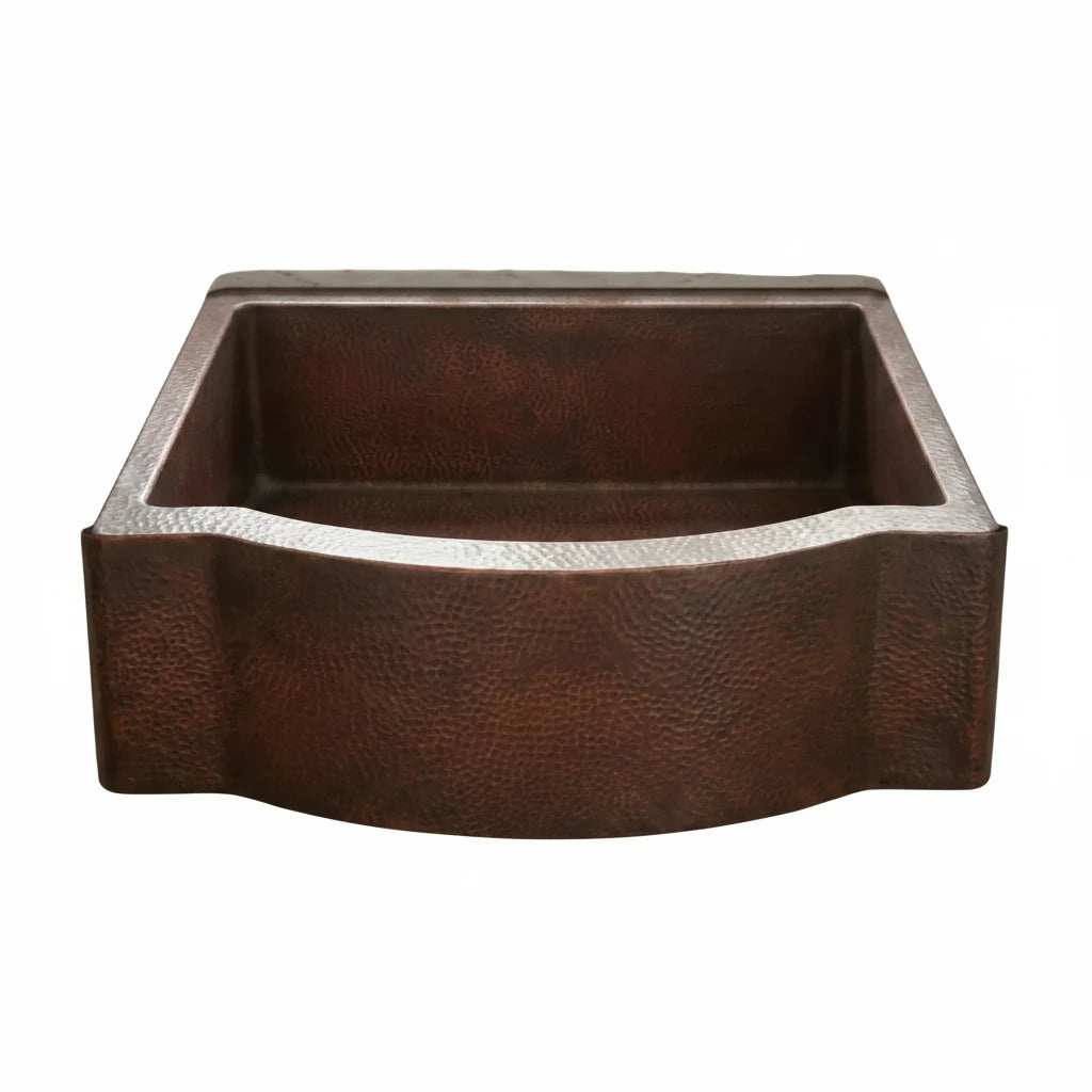 Single Basin Copper Farmhouse Sink with Patina Finish