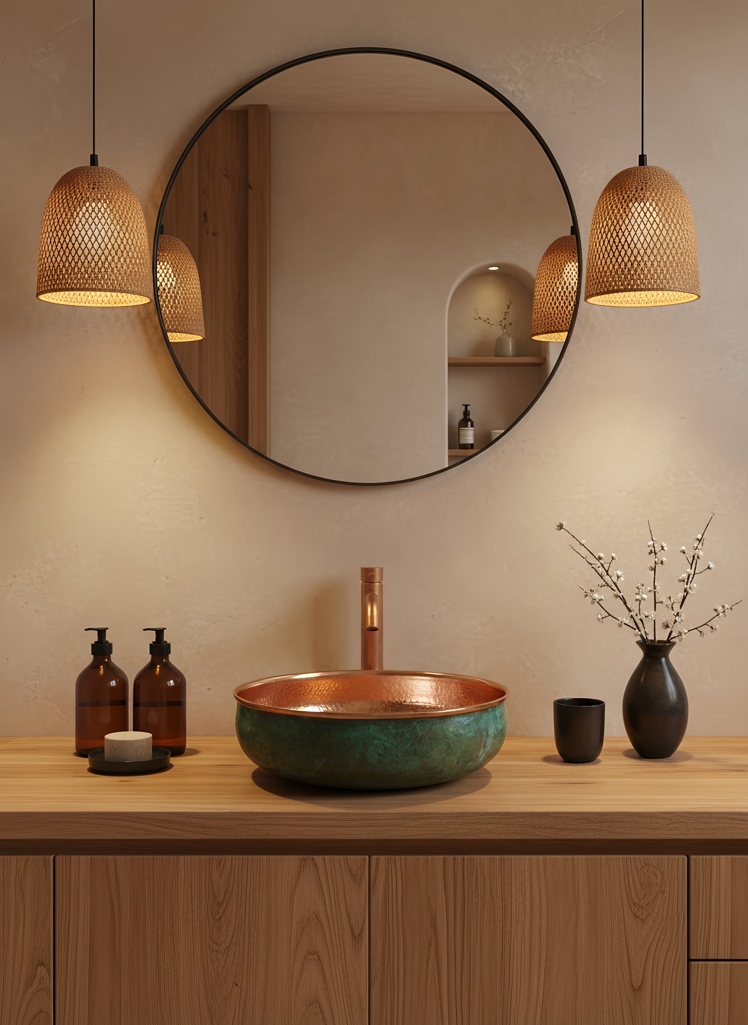 Green Patina Copper Sink - Oxidized Copper Sink Bathoom