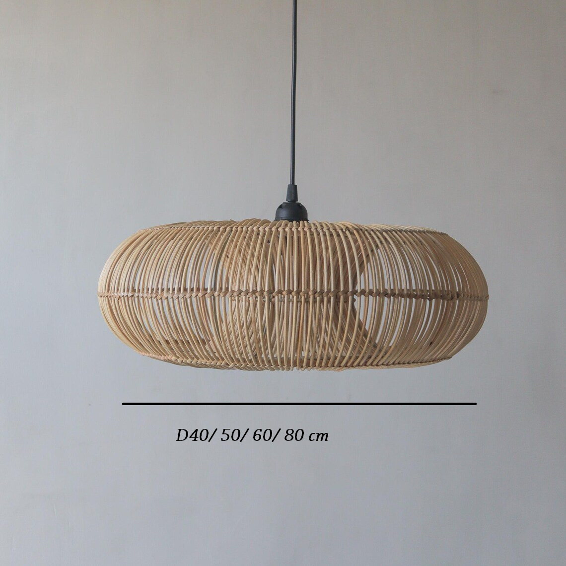 Donut Rattan Round Pendant Light