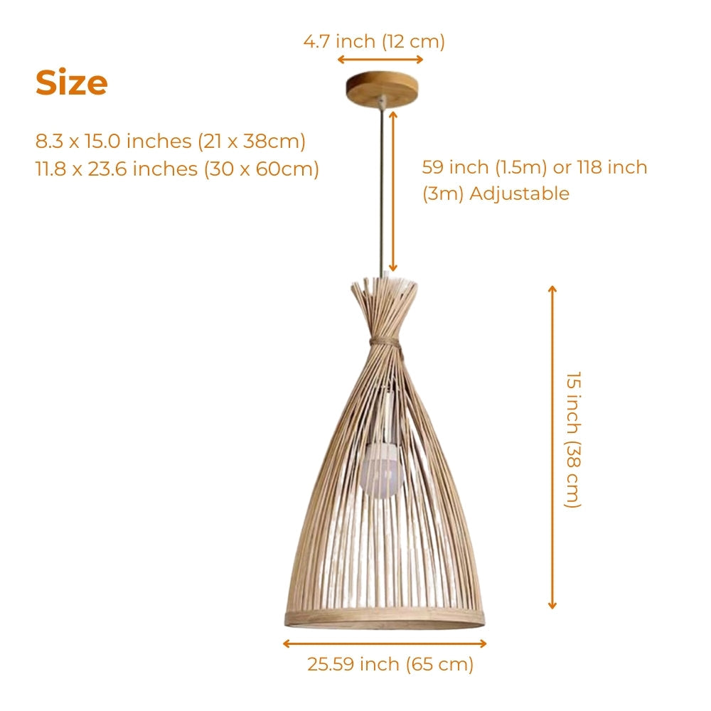 Rasri Small Cone Bamboo Pendant Light Shade