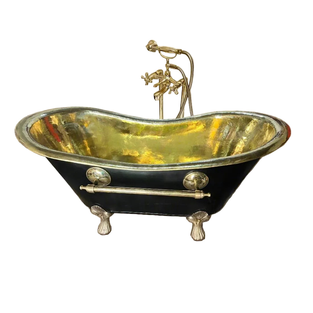 Solid Brass Black Clawfoot Bathtub for Luxurious Bathrooms